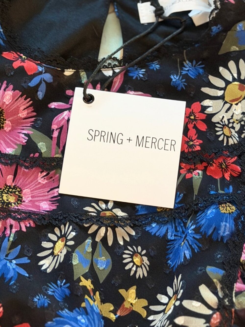 🆕Spring + Mercer Floral Blouse Size XS | Ruffle Sleeve Peplum Top - Picture 7 of 10